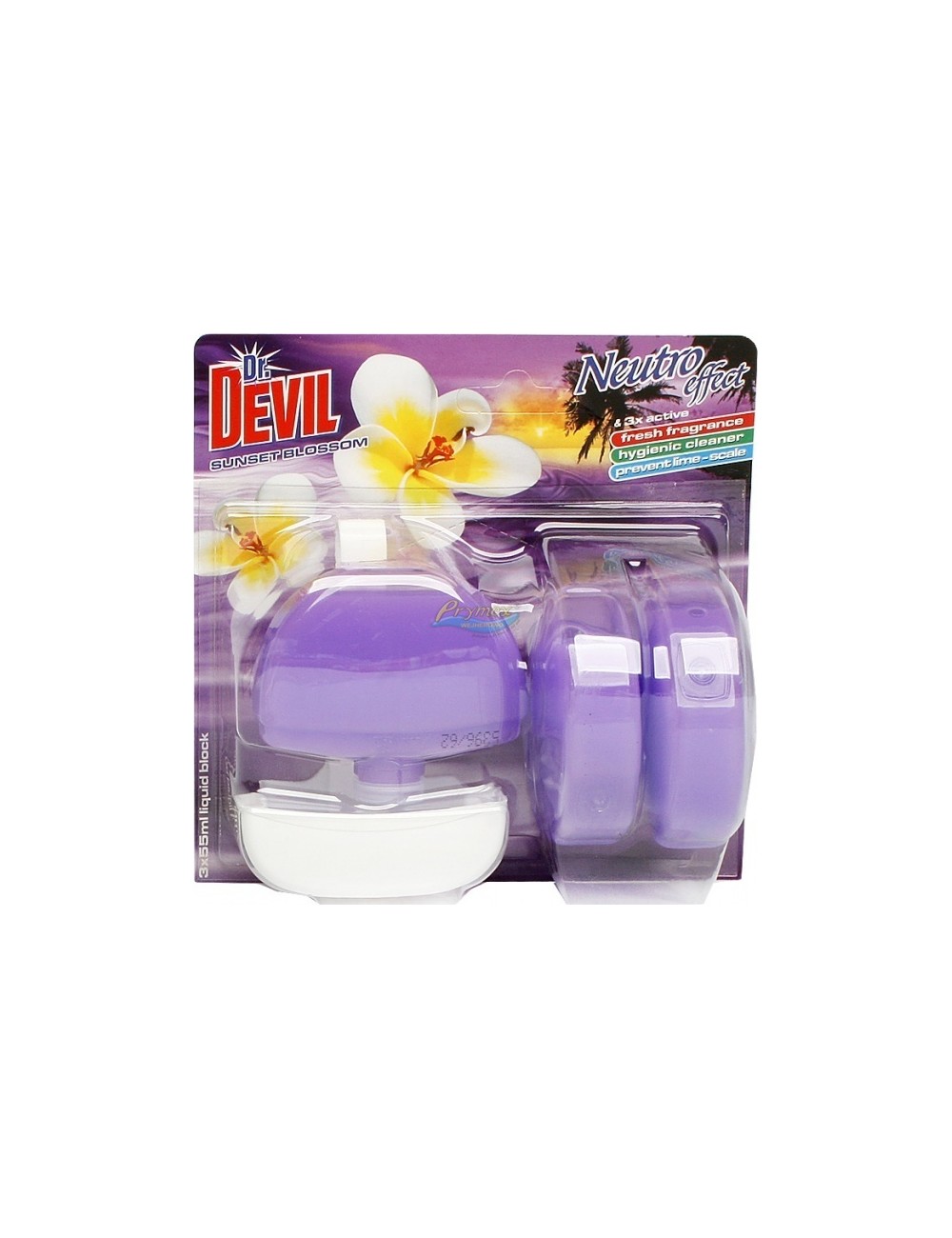 Dr Devil Sunset Blossom 3x55ml (koszyk + 3 wkłady)– zapachowy odświeżacz w płynie do WC