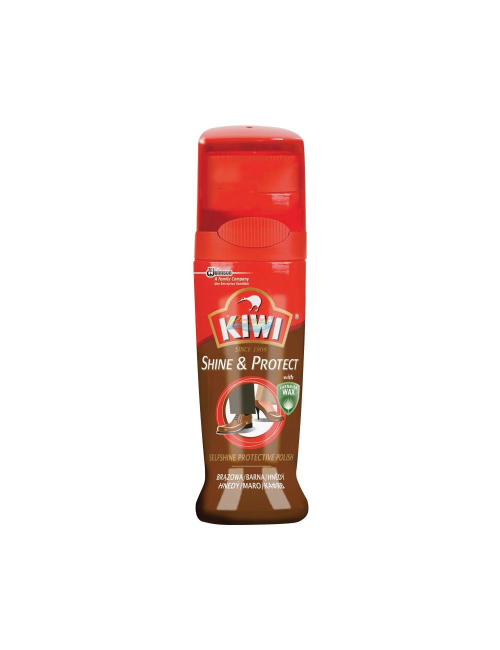 Kiwi Shine&Protect Brązowa Pasta do Butów w Płynie O Wysokiej Zawartości Wosków 75 ml