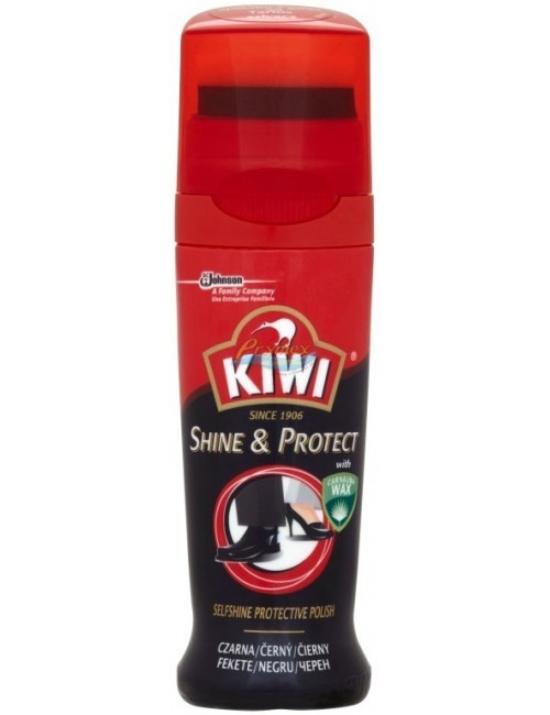 Kiwi Shine&Protect Czarna Pasta do Butów w Płynie O Wysokiej Zawartości Wosków 75 ml