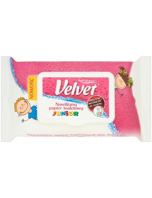 Velvet Nawilżany Papier Toaletowy Junior 42 sztuki – można spuszczać w toalecie