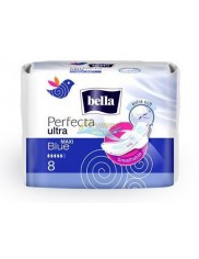 Bella perfecta ultra blue maxi 8 szt - super-cienkie, oddychające podpaski higieniczne polecane na noc