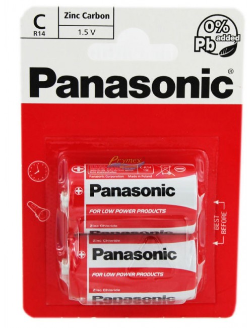 Panasonic Zinc Carbon C R14 Baterie Cynkowo-Węglowe 1,5 V 2 szt