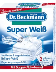 Dr Beckmann Super WeiB Niemieckie Saszetki do Prania Super Biel 2x40 g