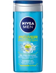Nivea Men Power Refresh Męski Żel pod Prysznic do Ciała, Twarzy i Włosów 250 ml