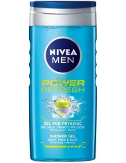 Nivea Men Power Refresh Męski Żel pod Prysznic do Ciała, Twarzy i Włosów 250 ml