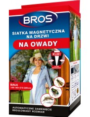 Bros Siatka Magnetyczna na Drzwi na Owady Automatyczne Zamknięcie Biała (140-160 x 210-220 cm)