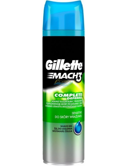 Gillette Mach 3 Complete Defense Żel do Golenia Przeciwko Podrażnieniom Skóry po Goleniu 200 ml