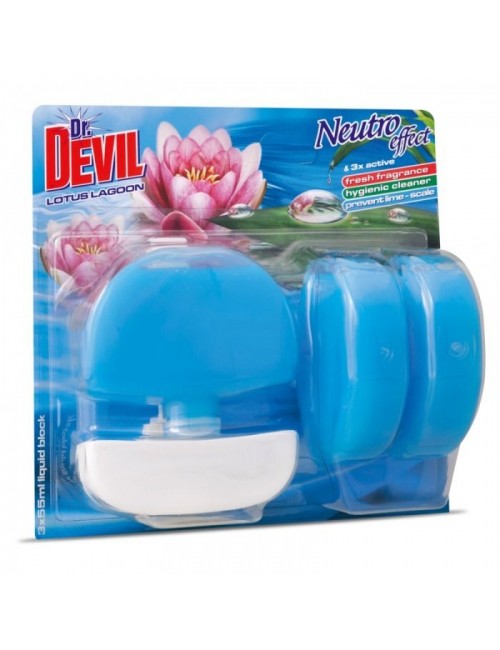 Dr Devil Koszyk + 2x Zapas Lotus Lagoon 3w1 3x55ml– zapachowy odświeżacz w płynie do WC