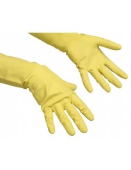Vileda Contract rękawice gospodarcze (M średnie) – z naturalnego lateksu, z wyściółką bawełnianą