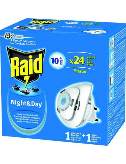 Raid Night & Day Urządzenie + Zapas – elektrofumigator na muchy, komary i mrówki