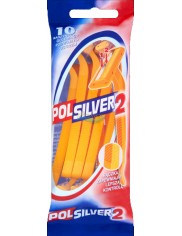 Polsilver-2 Jednoczęściowa Maszynka Do Golenia 10szt – podwójne ostrze pokryte platyną i chromem