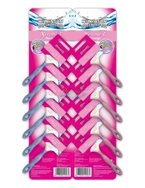 Wilkinson Xtreme-3 Beauty Paletka 12szt – jednoczęściowe maszynki do golenia dla kobiet z paskiem nawilżającym