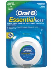 Oral-B Essential Floss Woskowa Nić Dentystyczna (50 metrów) – o miętowym smaku, odporna na strzępienie