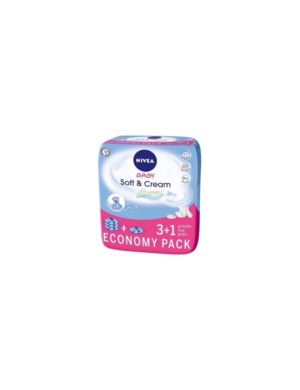 Nivea Baby Soft & Cream 3+1 Economy Pack – chusteczki nawilżane dla dzieci