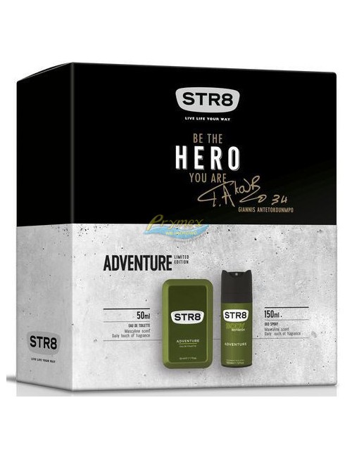STR8 Hero Adventure Zestaw dla Mężczyzn Woda Toaletowa 50 ml + Dezodorant w Aerozolu 150 ml