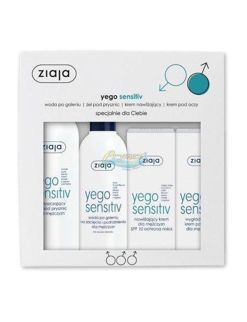 Ziaja Yego Zestaw Męski – woda po goleniu 200 ml + żel 300 ml + krem nawilżający 50 ml + krem pod oczy 15 ml