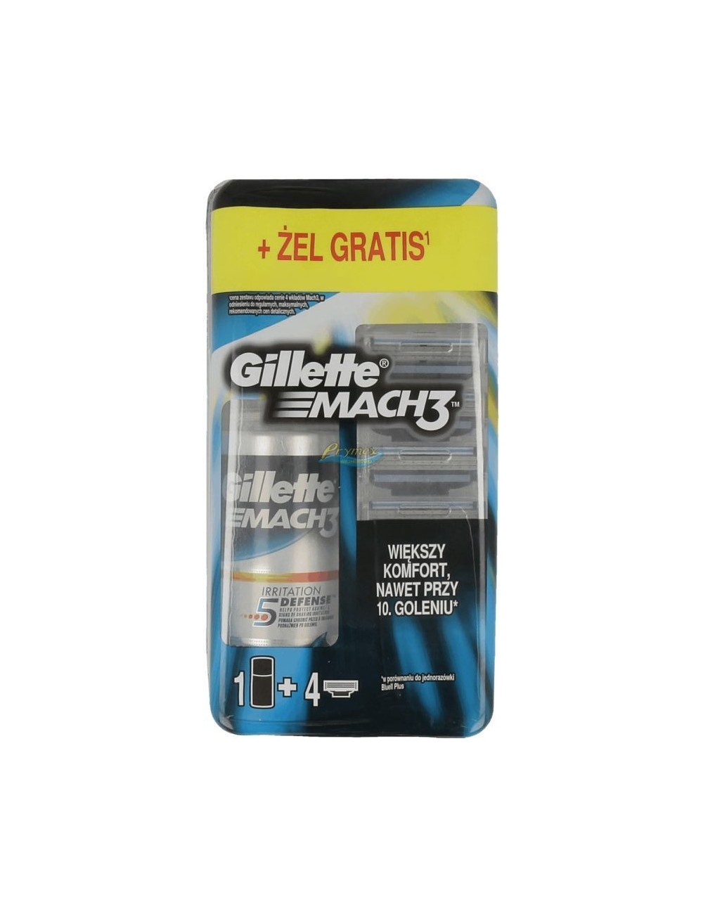 Gillette Mach 3 Zestaw Wymienne Wkłady do Maszynki dla Mężczyzn 4 szt + Gratis Żel do Golenia Gillette 75 ml