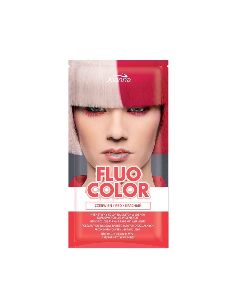 Joanna Fluo Color Czerwień Szamponetka Koloryzująca do Włosów 35 g
