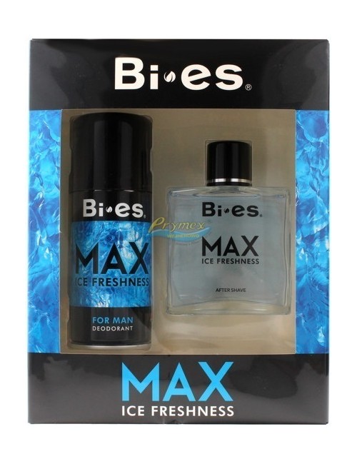 Bi-es Max Ice Freshness Zestaw dla Mężczyzn – Płyn po Goleniu 100 ml + Dezodorant w Aerozolu 150 ml