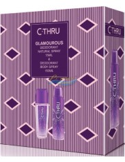 C-THRU Glamorous Zestaw dla Kobiet – Dezodorant Natural Spray 75 ml + Dezodorant w Aerozolu 150 ml