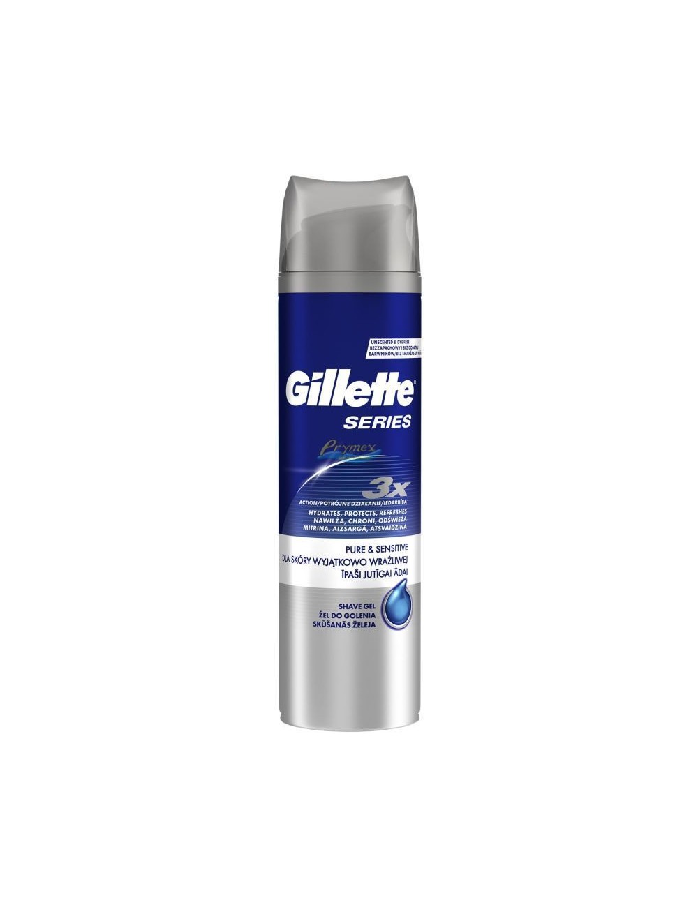 Gillette Series 3x Pure & Sensitive Żel do Golenia dla Skóry Wyjątkowo Wrażliwej 200 ml