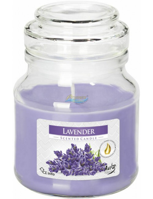 Aura Scented Candle Lavender Świeca Zapachowa w Szklanym Słoiku z Wieczkiem 1 szt