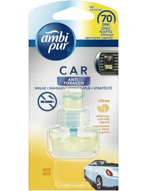 Ambi Pur Car Anti-Tobacco Citrus Wkład do Samochodowego Odświeżacza Powietrza 7 ml