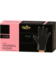 Clarina Universal Gloves Rękawice Uniwersalne Bezpudrowe Czarne (rozmiar L) 100 szt – bez lateksu i winylu
