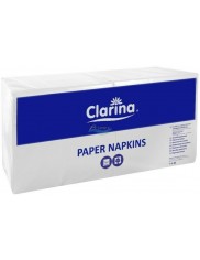 Clarina Serwetki 2-Warstowe Papierowe Białe Składane 100% Celuloza (33x33 cm) 250 szt