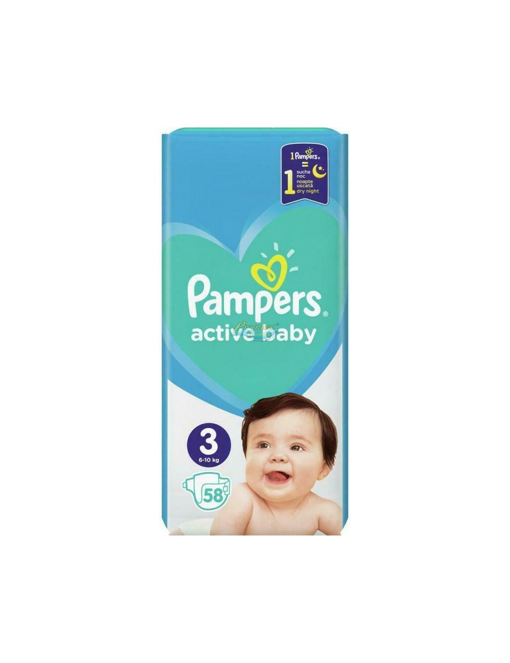 Pampers Active Baby Rozmiar 3 (6-10 kg) Pieluszki dla Dzieci 58 szt