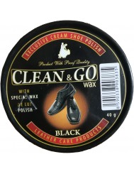 Clean & Go Wax Czarna Pasta do Butów z Błyszczącej Skóry z Woskiem 40 g