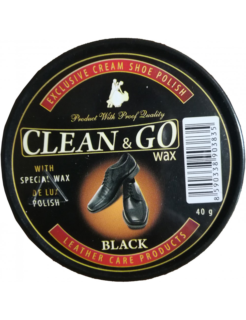 Clean & Go Wax Czarna Pasta do Butów z Błyszczącej Skóry z Woskiem 40 g