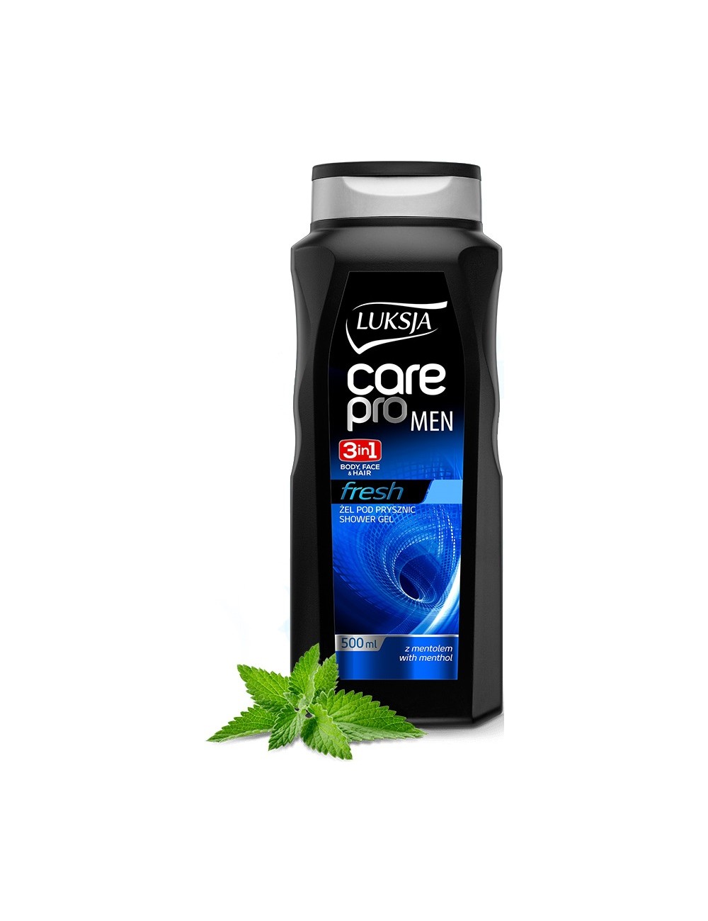 Luksja Care Pro Men Fresh Żel pod Prysznic dla Mężczyzn do Ciała i Włosów 2w1 z Mentolem 500 ml