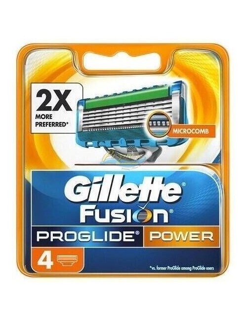 Gilette Fusion Proglide Power Wkład Wymienny do Maszynki do Golenia dla Mężczyzn 4 szt