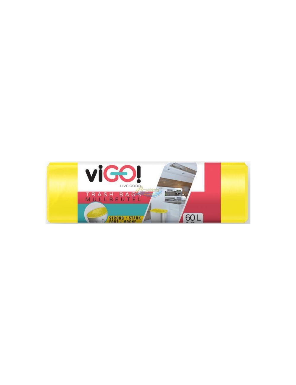 Vigo Mocne Worki na Śmieci LDPE Żółte (60 litrów) 10 szt