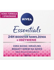 Nivea Essentials 24h Booster Nawilżenia Odżywienie Krem na Dzień z Masłem Shea i Antyoksydantami 50 ml 