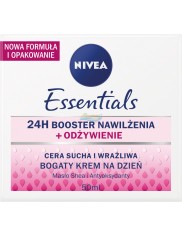 Nivea Essentials 24h Booster Nawilżenia Odżywienie Krem na Dzień z Masłem Shea i Antyoksydantami 50 ml 