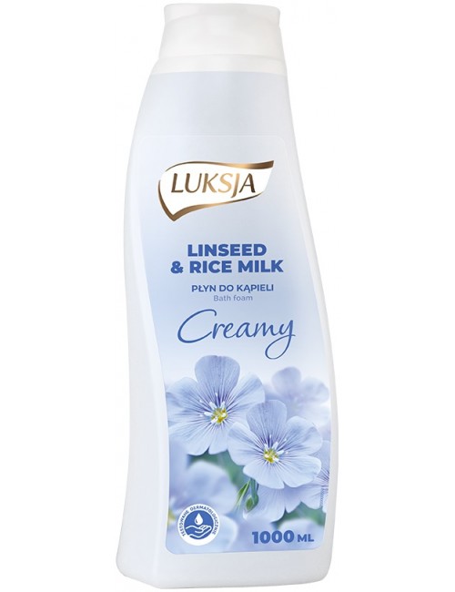 Luksja Creamy Linseed&Rice Milk Płyn do Kąpieli z Dodatkiem Lnu i Melczka Ryżowego 1 L 
