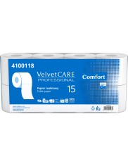 Velvet Care Papier Toaletowy Biały 100% Celulozy (2 warstwy, 138 listków) 8 rolek