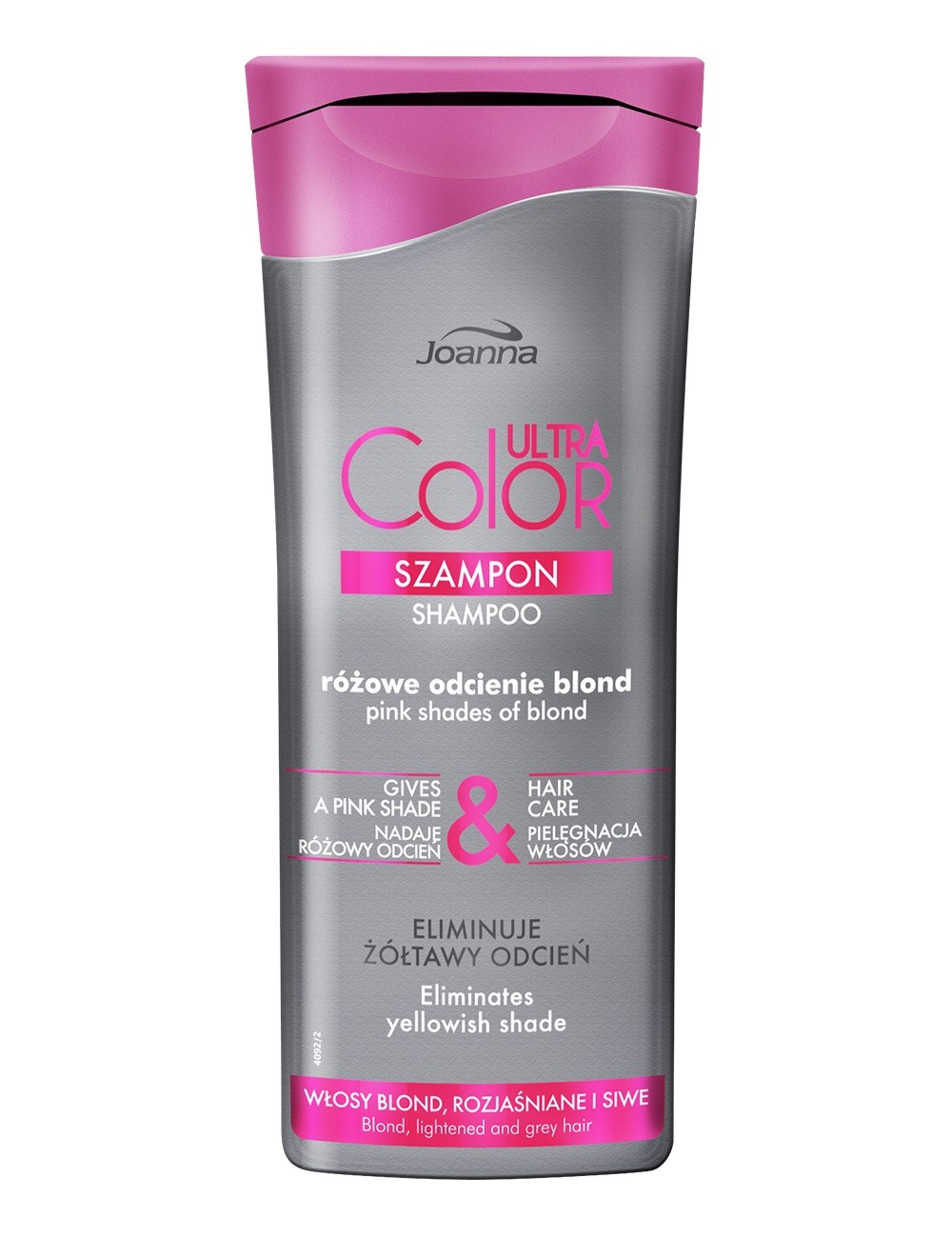 Joanna Ultra Color System Szampon Nadający Różowy Odcień dla Włosów Blond, Rozjaśnianych i Siwych 200 ml