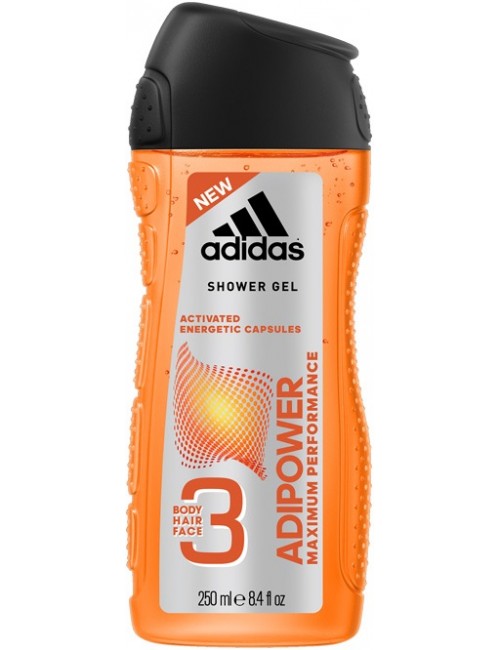 Adidas Żel pod Prysznic do Ciała, Włosów i Twarzy 3-w-1 dla Mężczyzn Adipower 250 ml