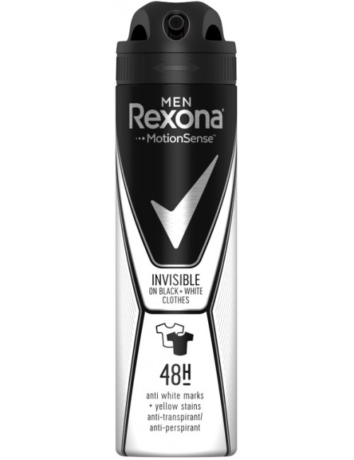 Rexona Men Antyperspirant Spray dla Mężczyzn 48h Invisible on Black + White Clothes 150 ml