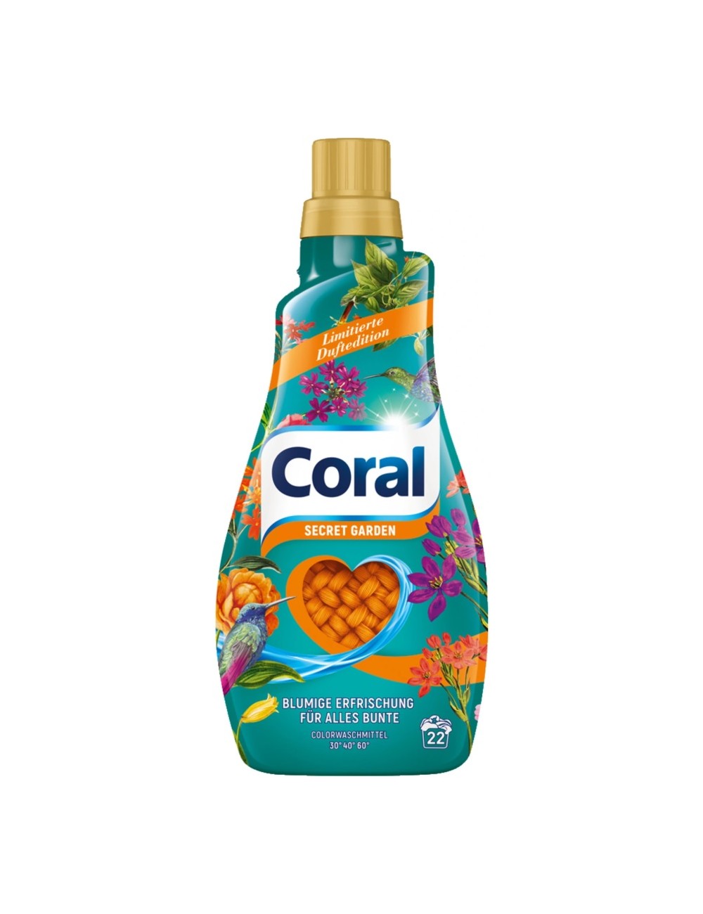 Coral Żel do Prania Tkanin Kolorowych Kwiatowy Secret Garden 1,1 L (22 prania) (DE)
