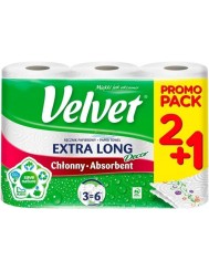 Velvet Ręcznik Papierowy 2-Warstwowy Chłonny Extra Long Decor (3 rolki)