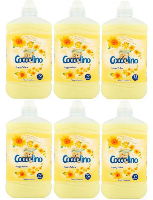 Coccolino Płyn do Płukania Tkanin Happy Yellow (432 prania) Zestaw (6x 1,8 L)