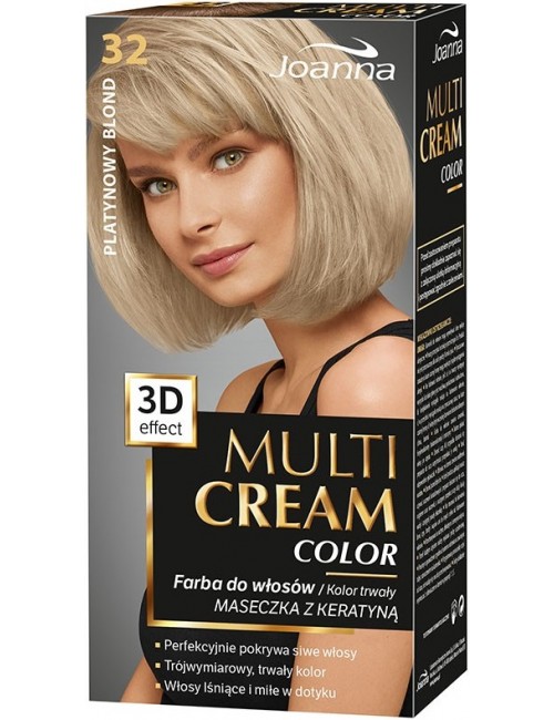 Joanna Multi Cream Efekt 3D Platynowy Blond 32 – farba do włosów