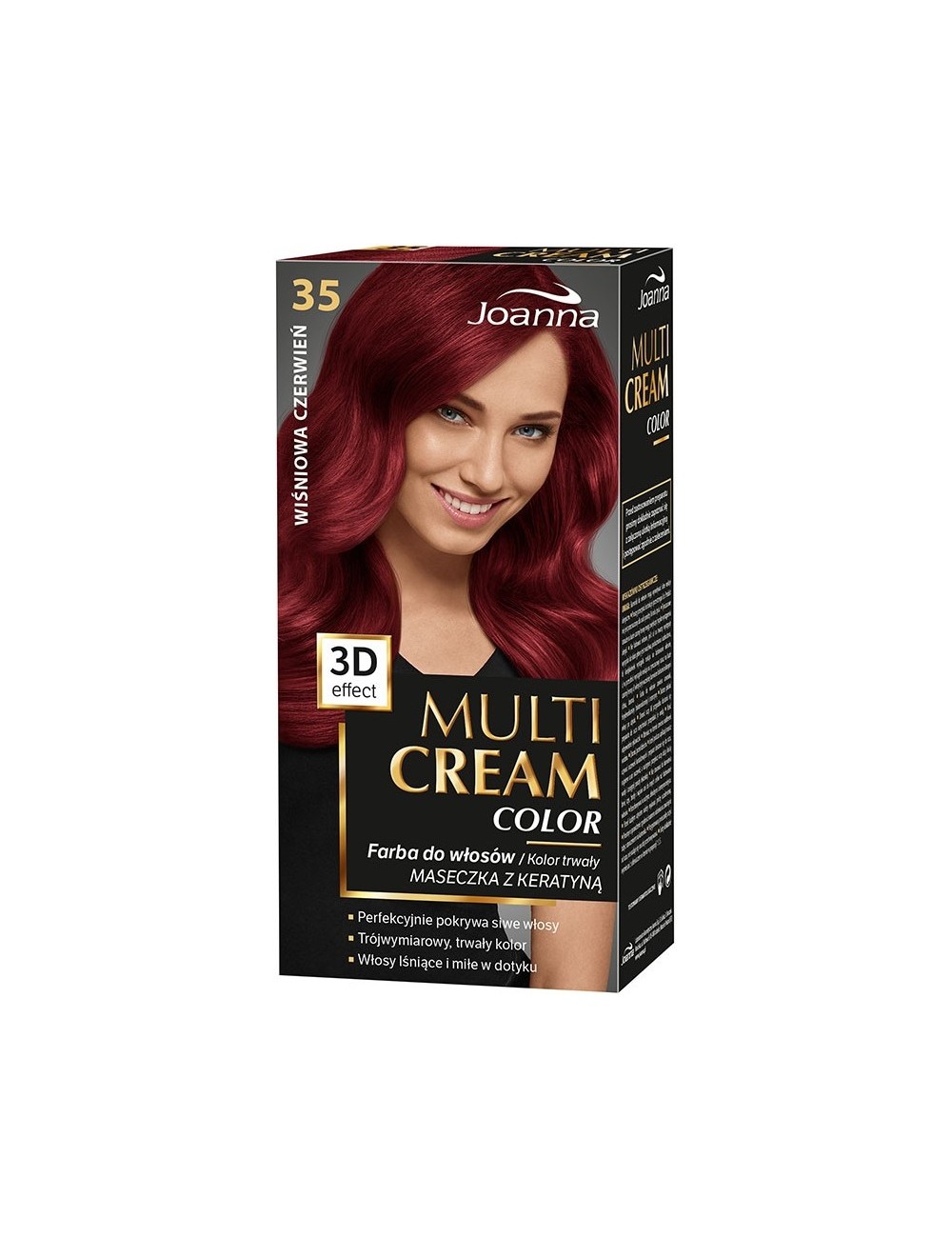 Joanna Farba do Włosów 35 Wiśniowa Czerwień Multi Cream Color 3D Efekt 1 szt
