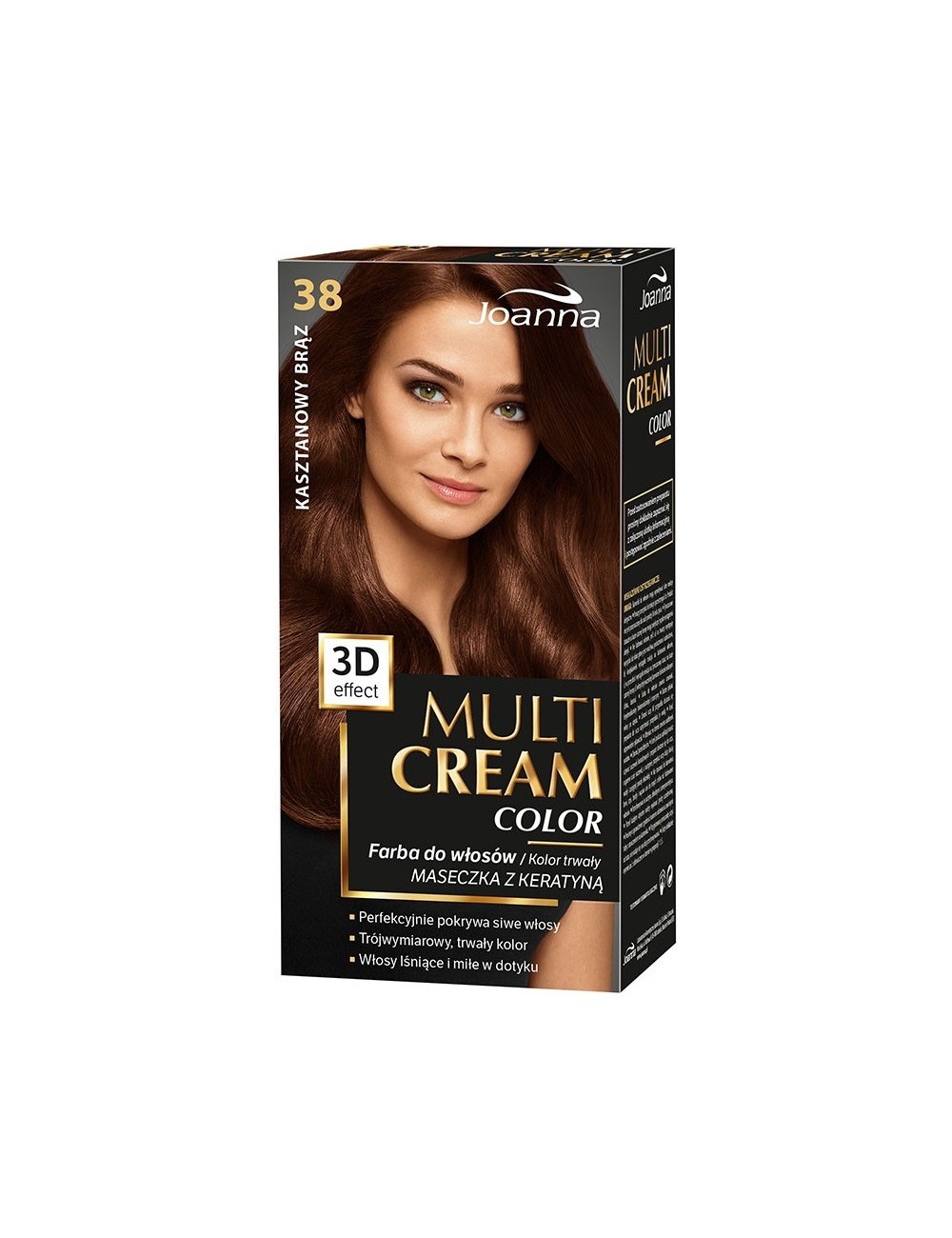 Joanna Multi Cream Efekt 3D Kasztanowy Brąz 38 – farba do włosów