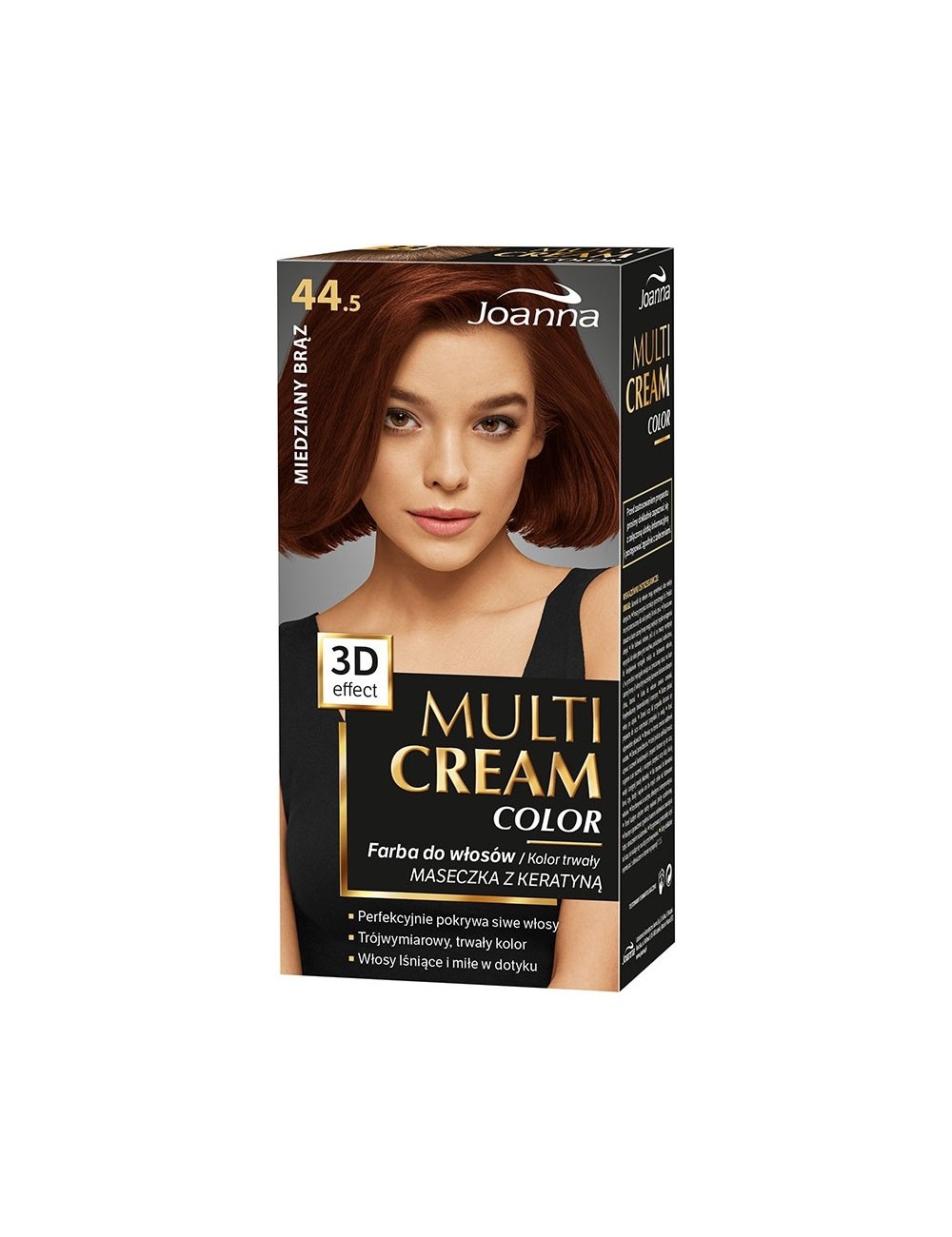 Joanna Farba do Włosów 44.5 Miedziany Brąz Multi Cream Color 3D Efekt 1 szt