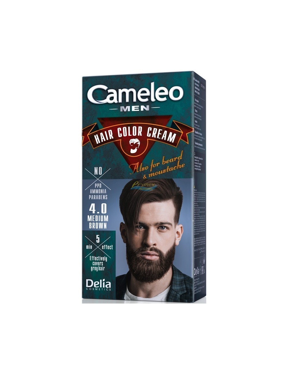 Cameleo Men Farba do Włosów i Brody dla Mężczyzn 4.0 Średni Brąz Hair Color Cream 1 szt